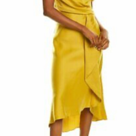 Taylor Draped Midi Dress Women's Yellow - Picture 4 of 4